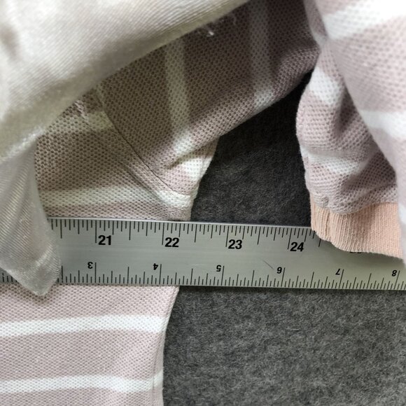 VTG Columbia Polo Shirt Mens M Beige Peach Striped Short Sleeve Cotton - Picture 8 of 8